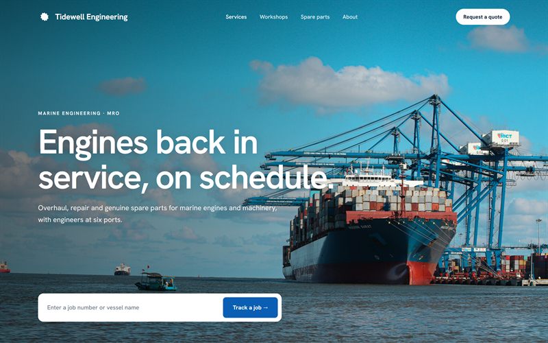 Concept design: a marine engineering company website